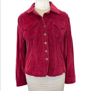 Vintage Live A Little Red Corduroy Jacket Size Medium